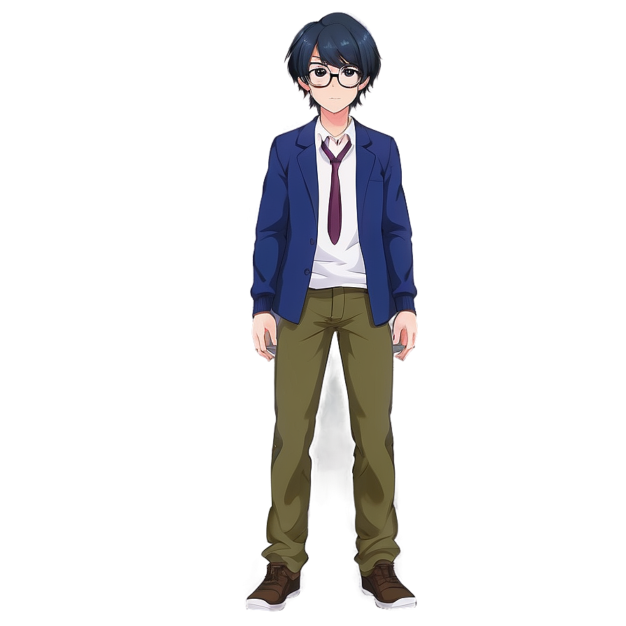 Nerd Anime Character Png Dhe PNG Image