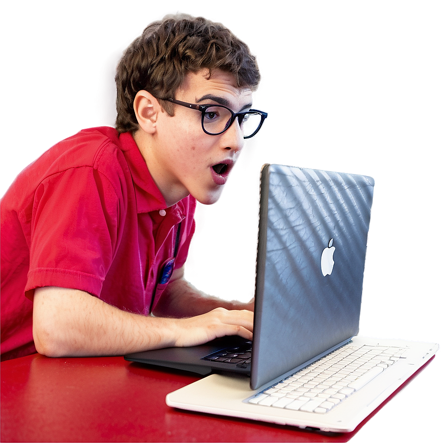 Nerd With Laptop Png Wbp PNG Image