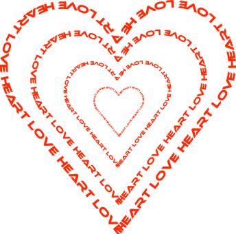 Nested Love Hearts Design PNG Image