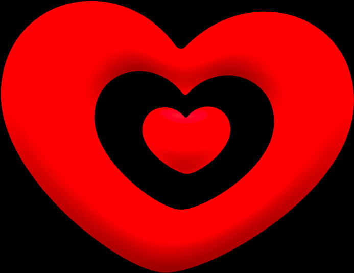 Nested Red Hearts Graphic PNG Image