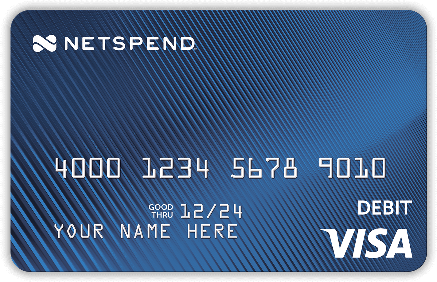 Netspend Visa Debit Card Mockup PNG Image