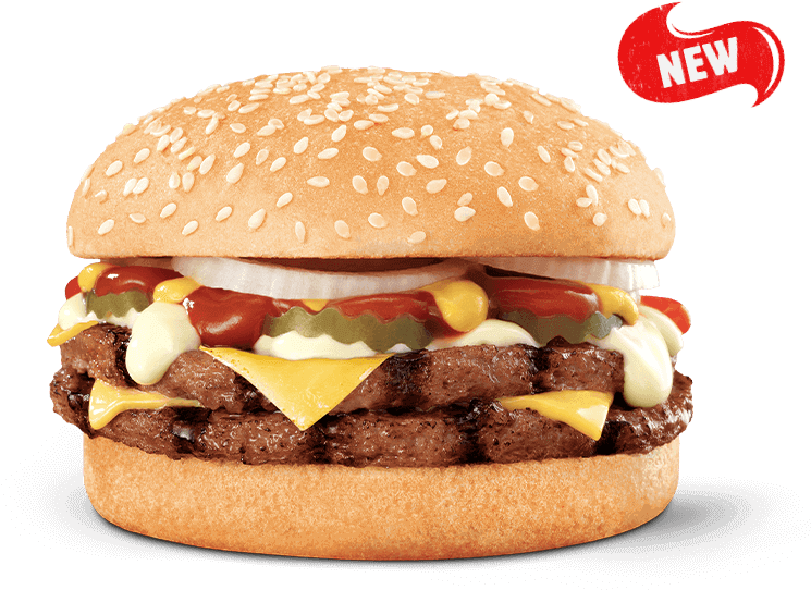 New Cheeseburger Promotion PNG Image