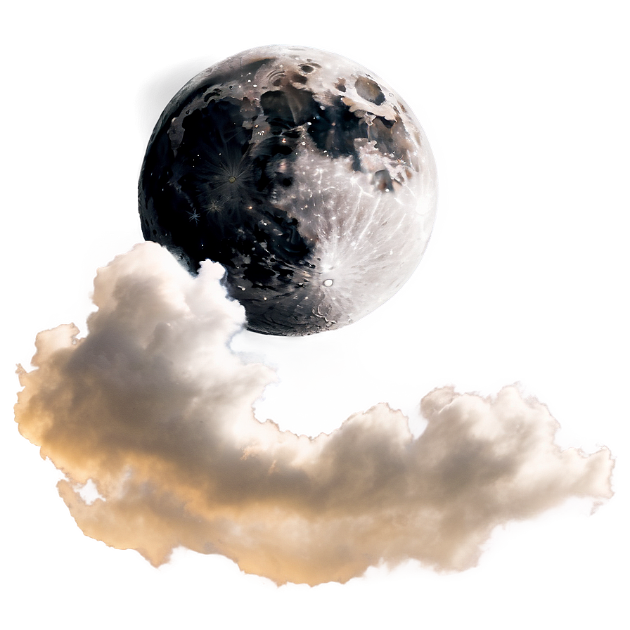 New Moon And Night Clouds Png 06252024 PNG Image