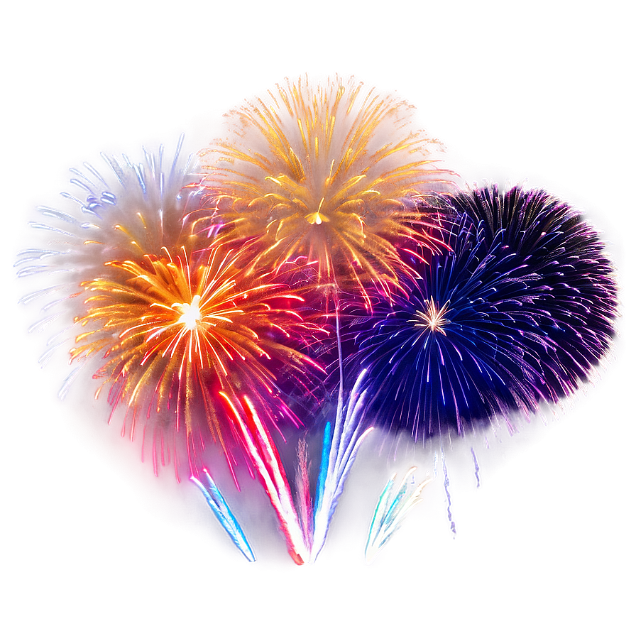 New Year 2024 Fireworks Show Png Eaf PNG Image