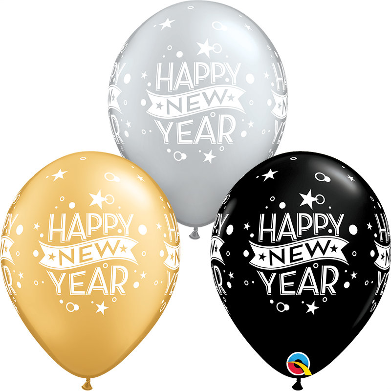 New Year Celebration Balloons PNG Image