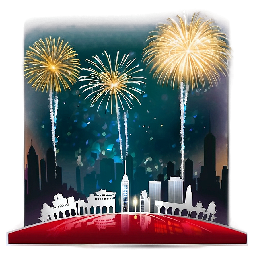 New Year Celebration Cityscape Png Foc PNG Image