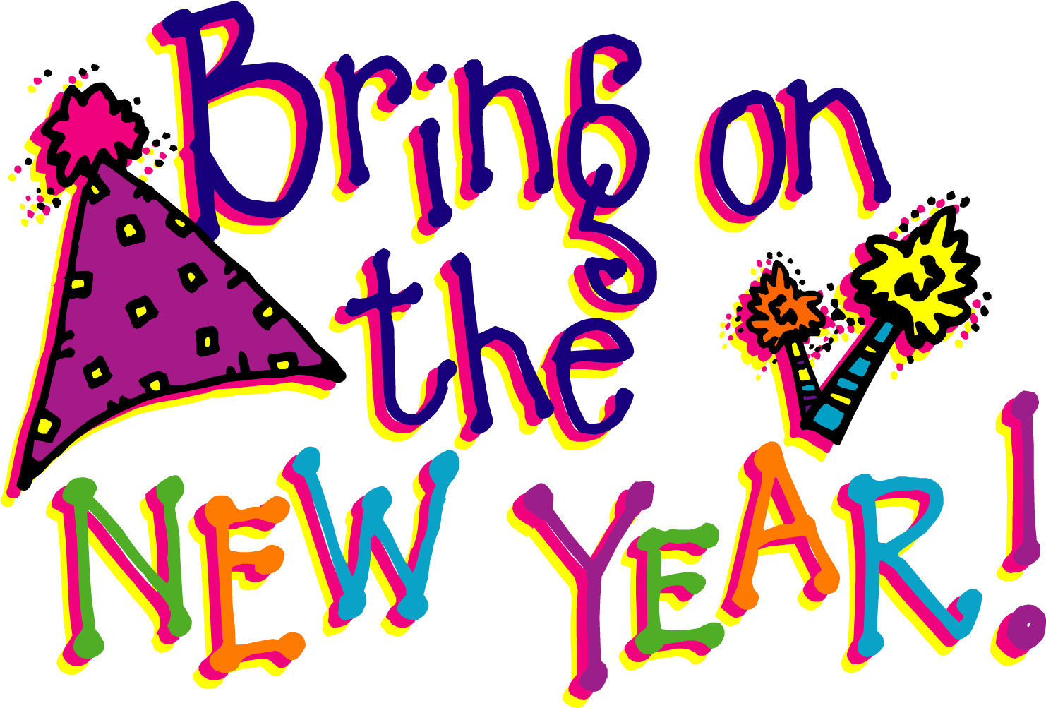 New Year Celebration Greeting PNG Image