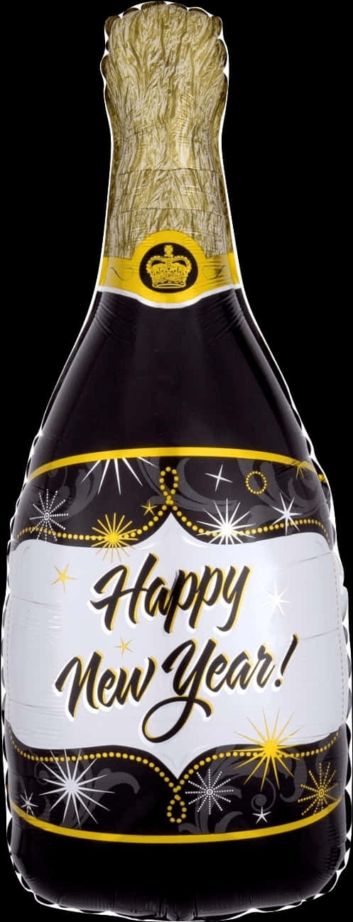 New Year Champagne Celebration Bottle PNG Image