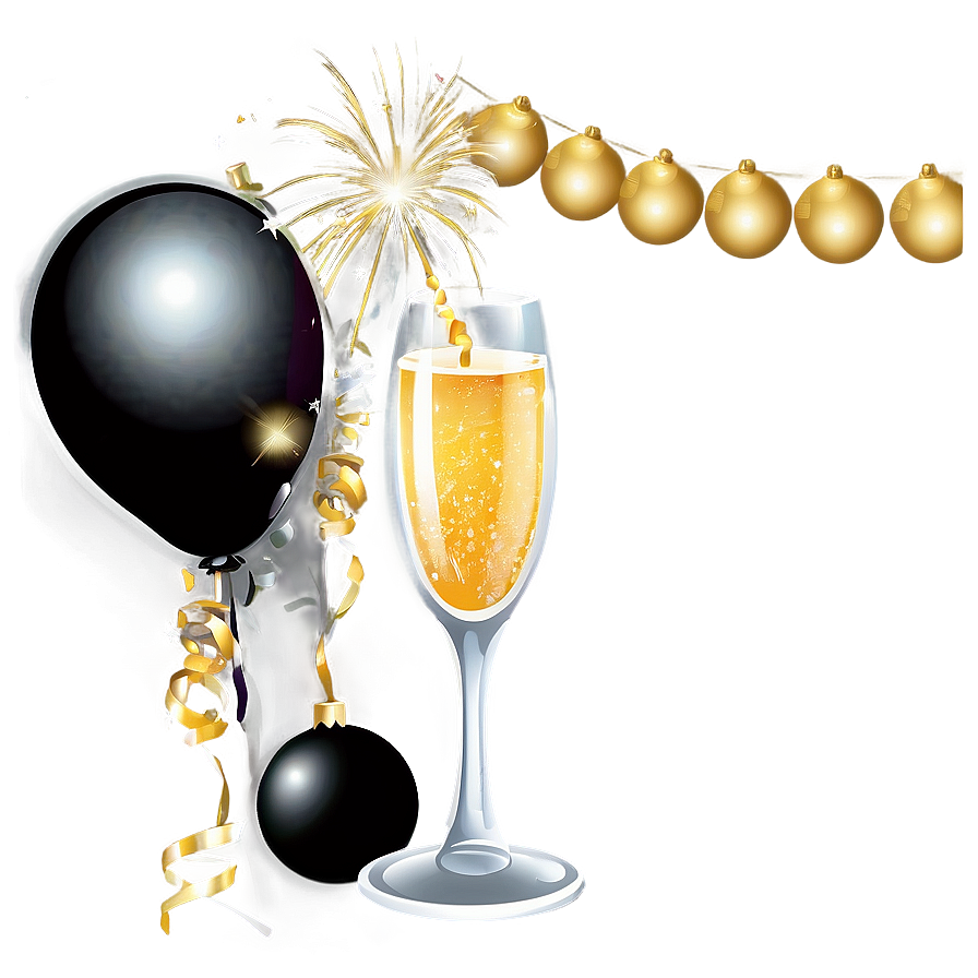 New Year Eve Party Decor Png Mdl13 PNG Image