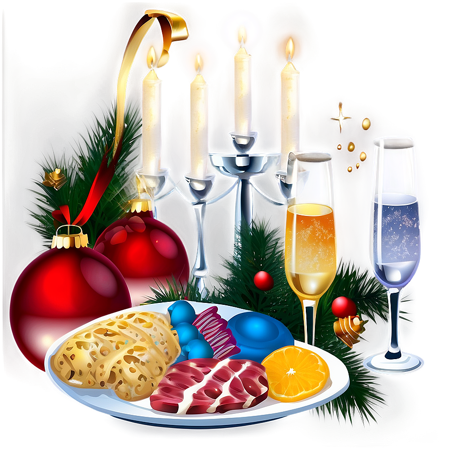 New Year Festive Dinner Table Png 4 PNG Image