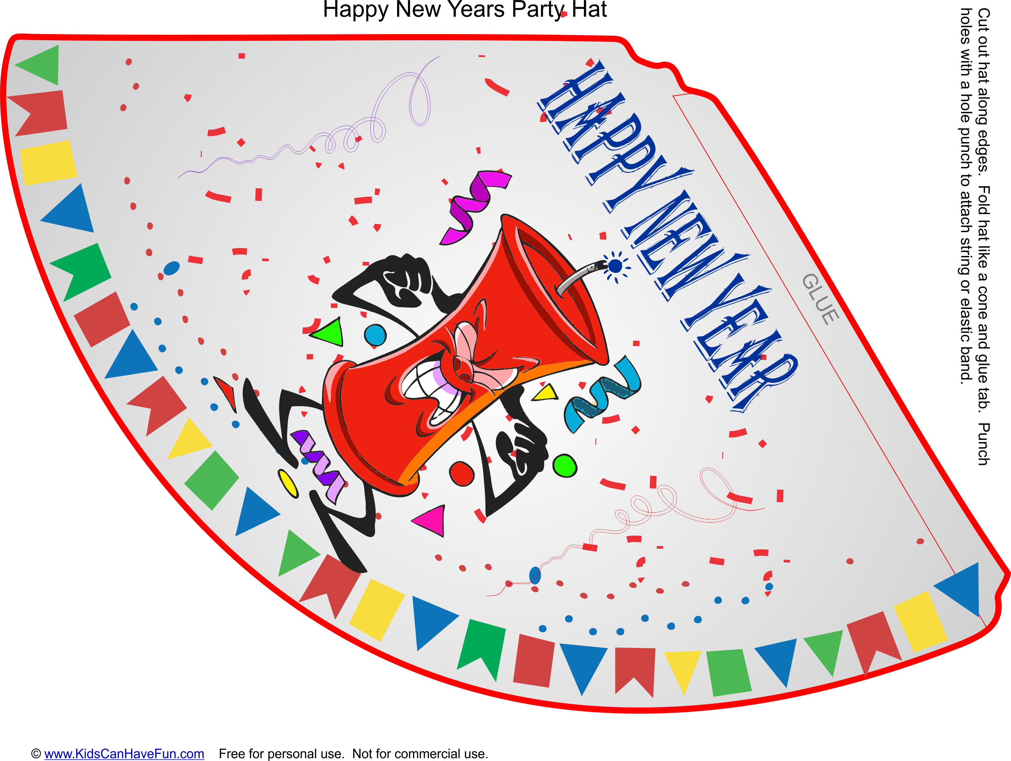 New Year Party Hat Design PNG Image