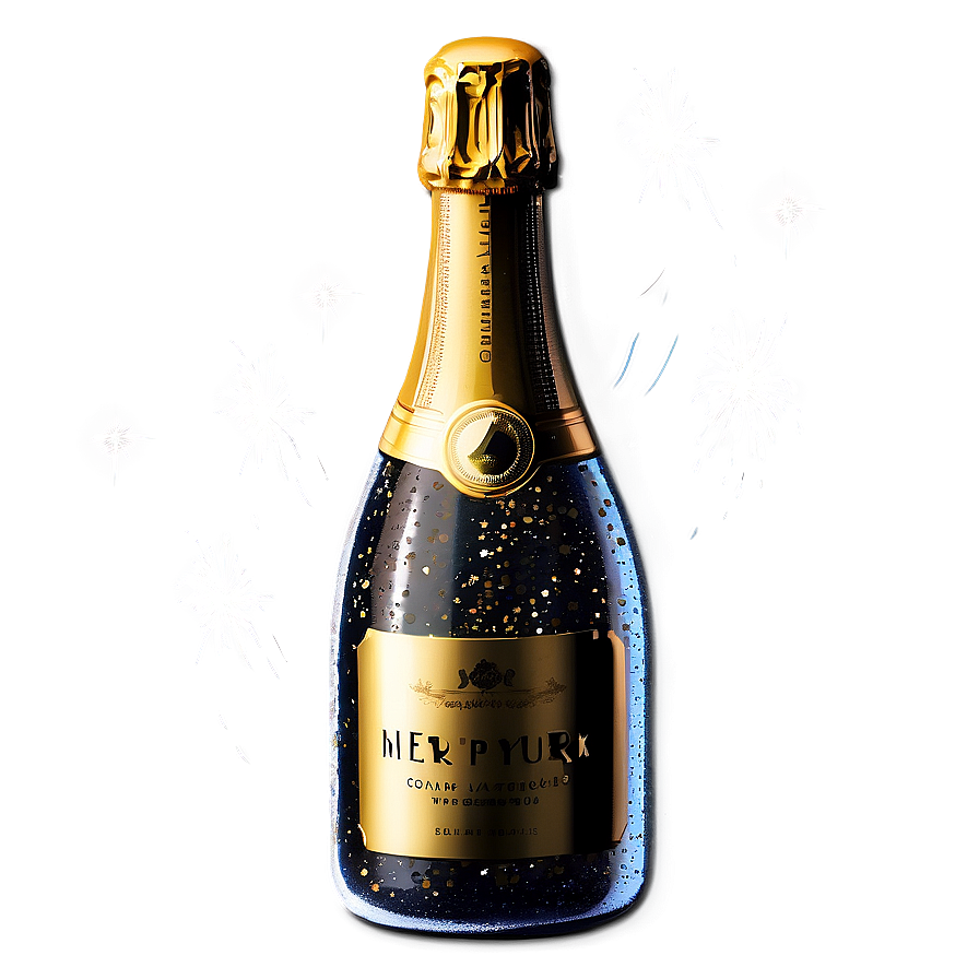 New Year's Eve Champagne Bottle Png 05212024 PNG Image