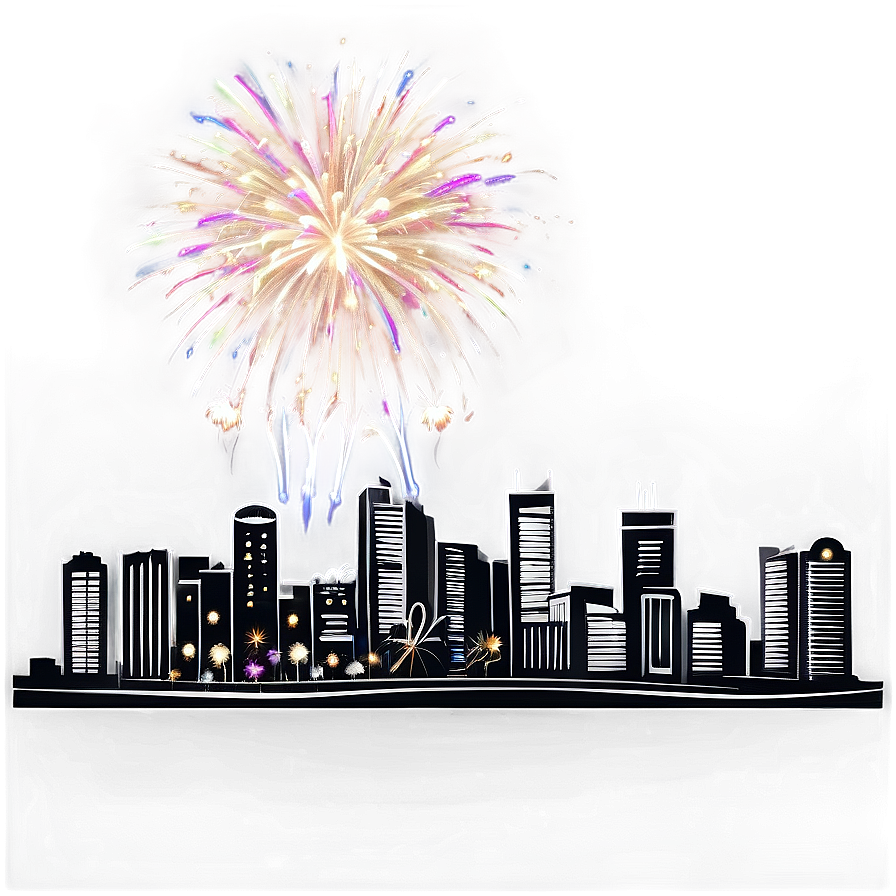 New Year's Fireworks Over City Png Jih PNG Image