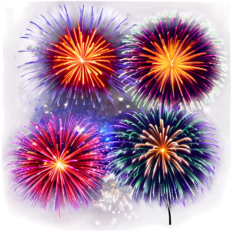 New Year's Fireworks Over City Png Qmp PNG Image