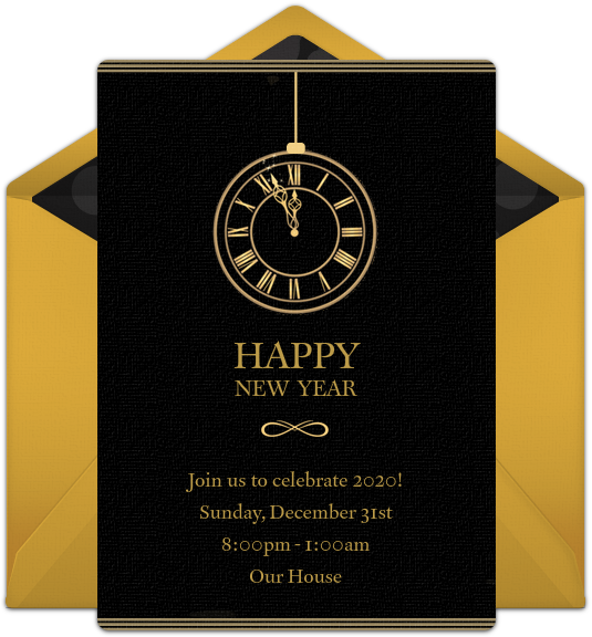 New Year2020 Invitation Card PNG Image