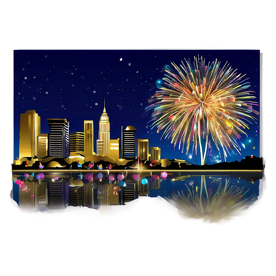 New Years Eve City Fireworks Png Tfx18 PNG Image