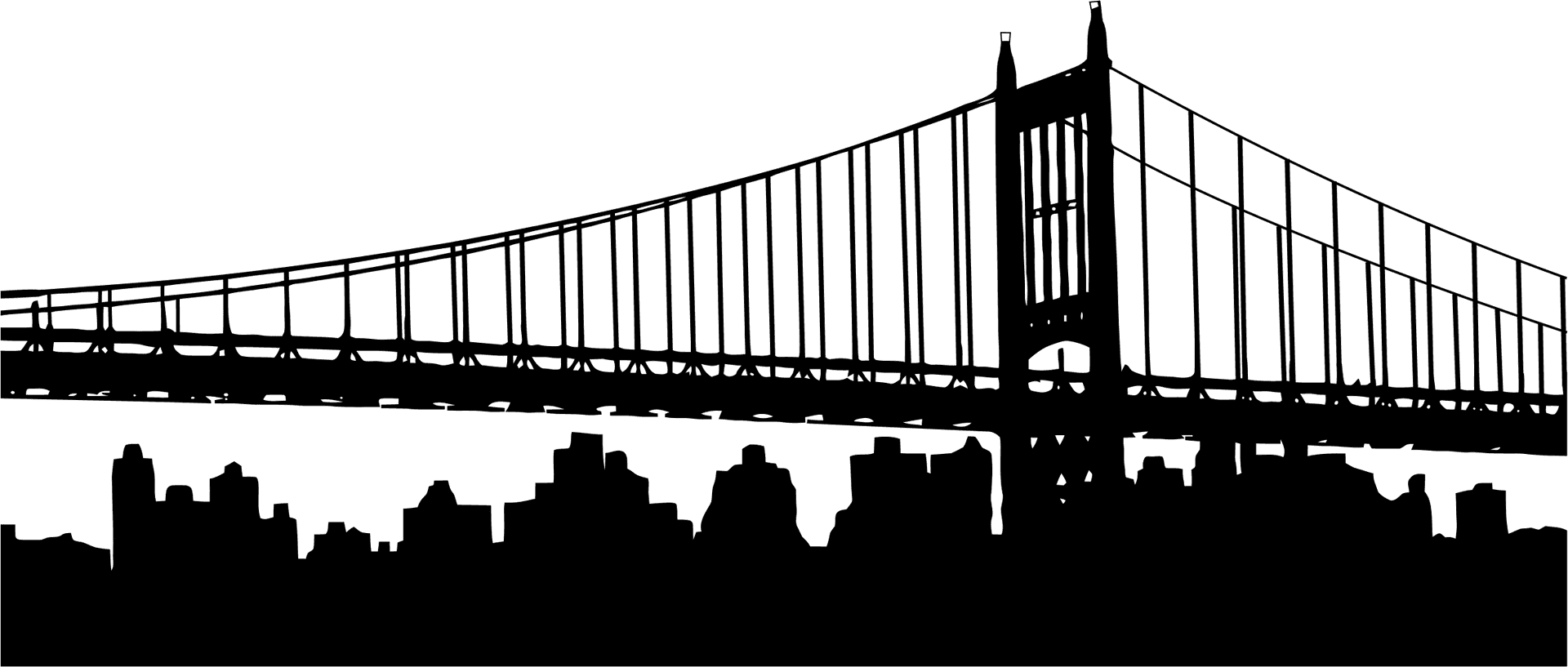 New York City Bridge Silhouette PNG Image