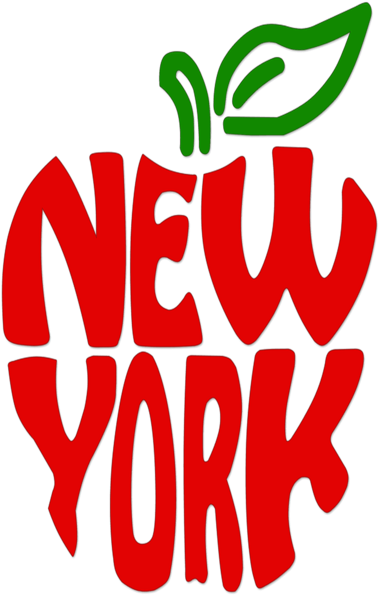 New York Red Apple Design PNG Image