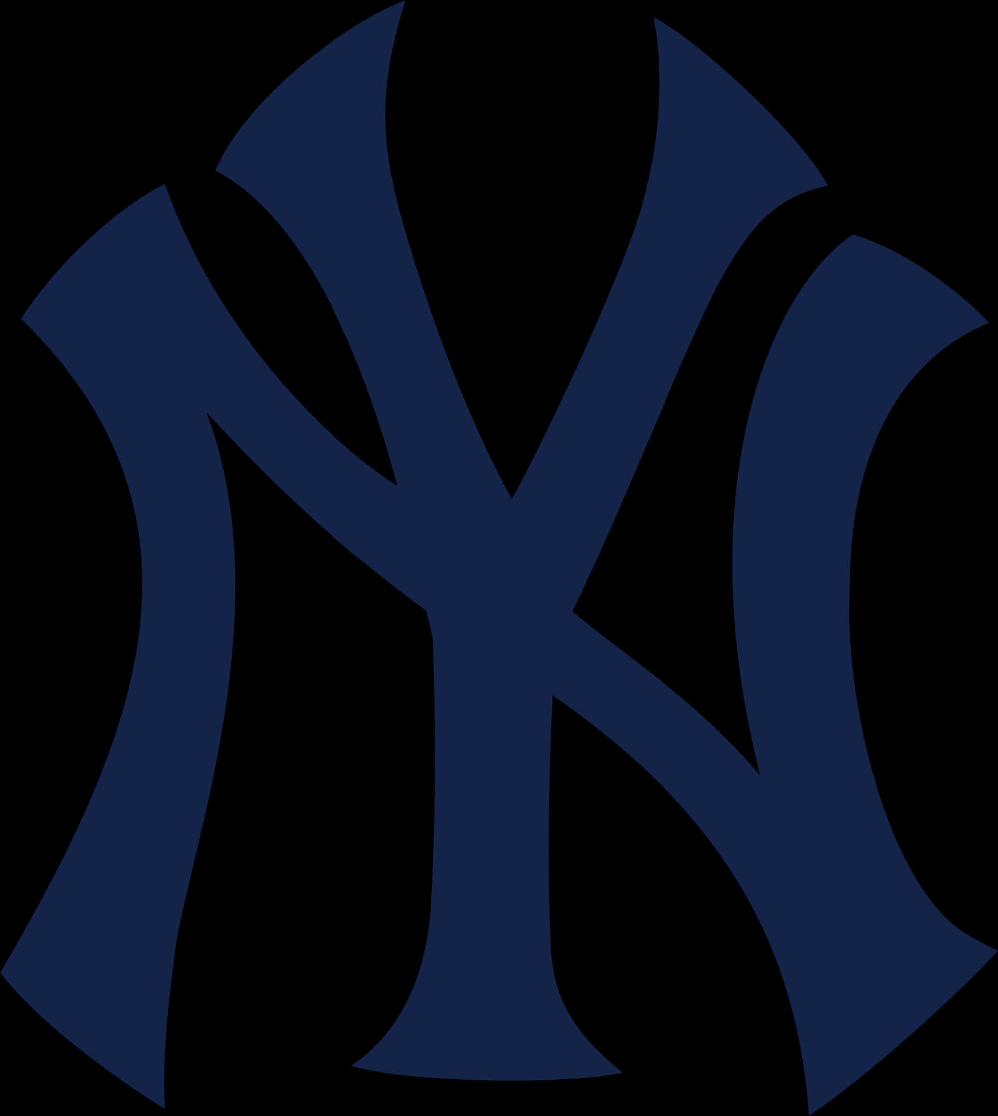 New York Yankees Logo Navy Background PNG Image