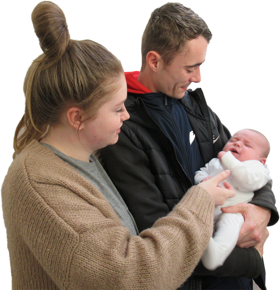 Newborn Baby With Parents.png PNG Image