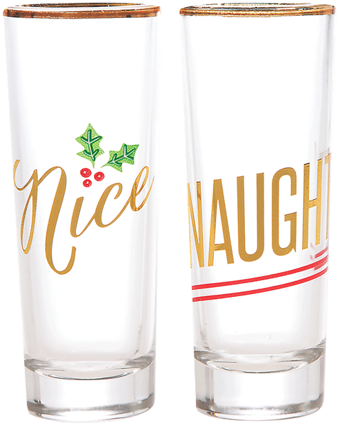 Nice Naughty Holiday Shot Glasses PNG Image