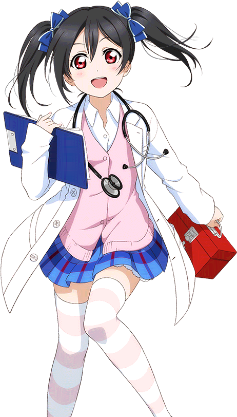 Nico Yazawa Anime Nurse Costume PNG Image