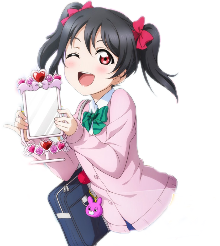 Nico Yazawa Holding Heart Frame PNG Image