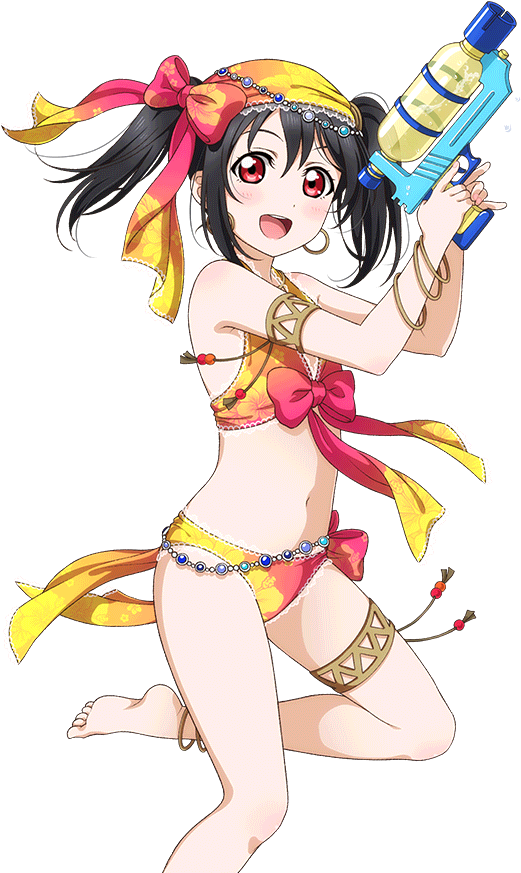 Nico Yazawa Summer Water Gun Fun PNG Image