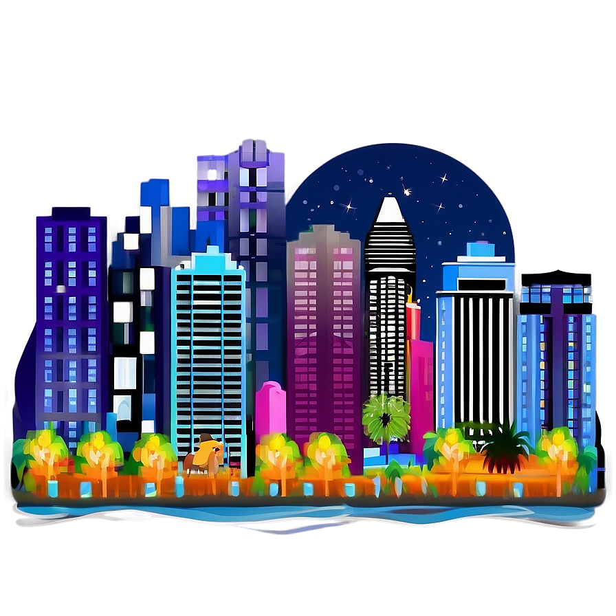 Night City Lights Png Jfa PNG Image