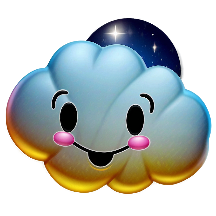 Night Cloud Emoji Png Frg PNG Image