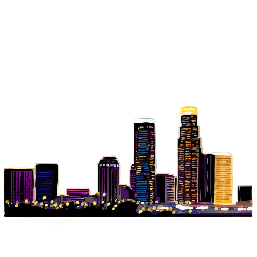 Nighttime Los Angeles Skyline Png 85 PNG Image