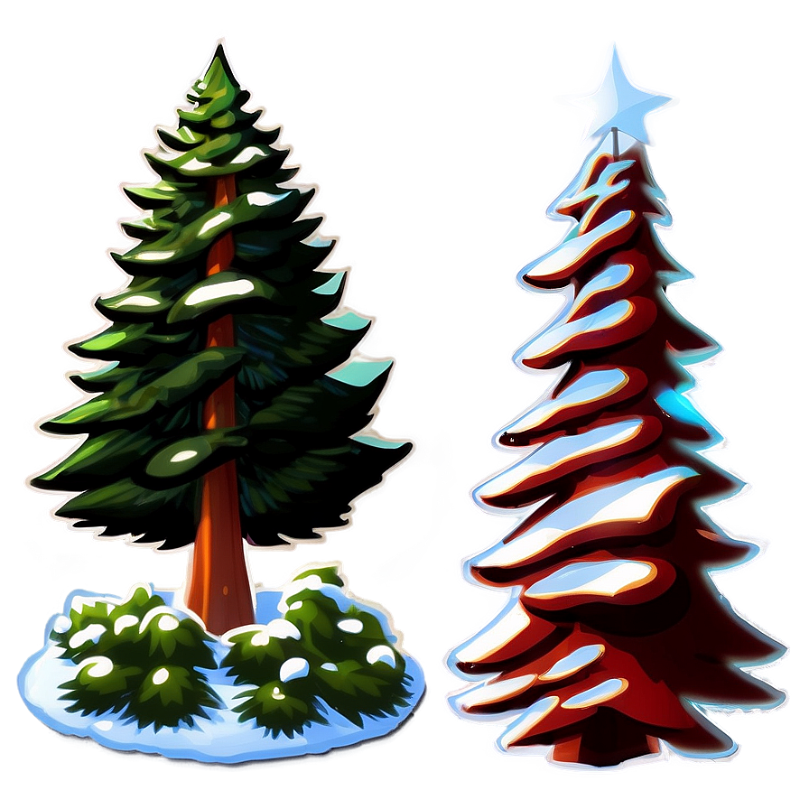 Nighttime Spruce Tree Scene Png Qxv PNG Image