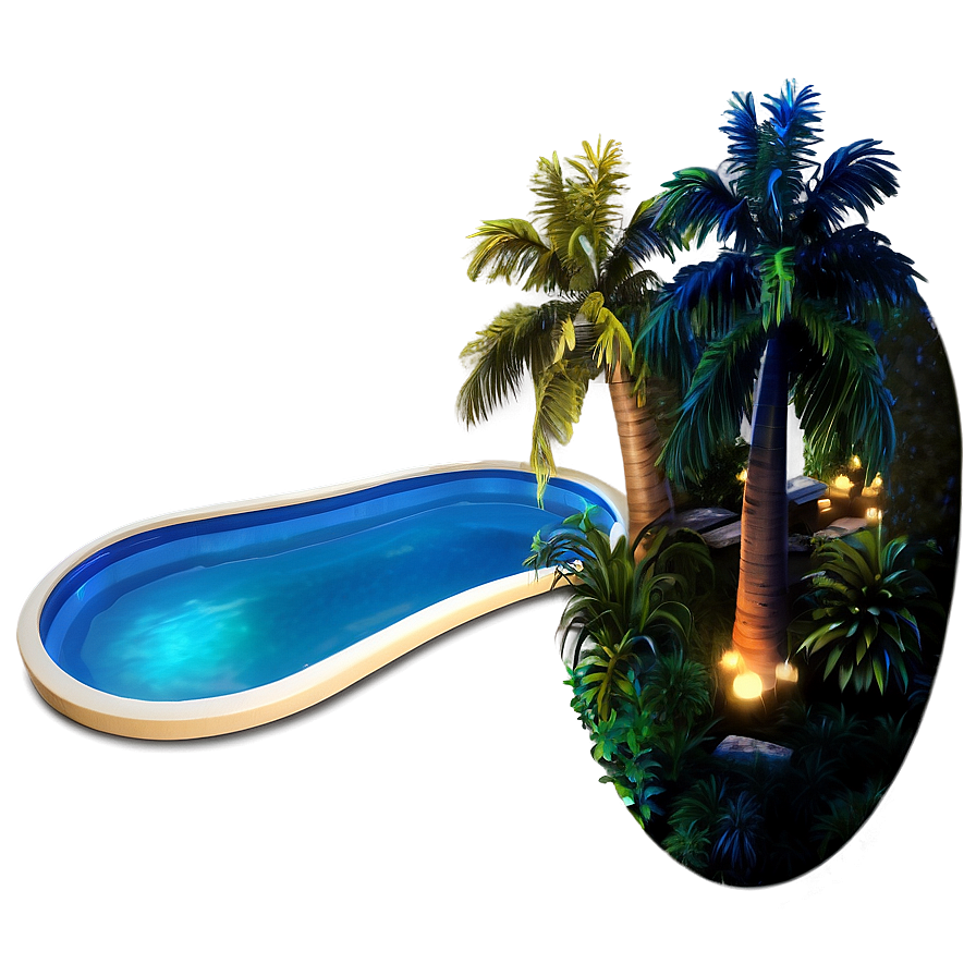 Nighttime Swimming Pool Png Hmi PNG Image