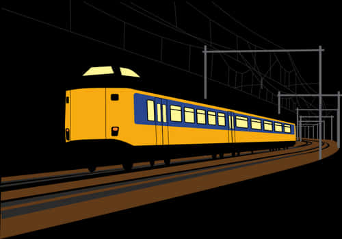 Nighttime Train Illustration PNG Image