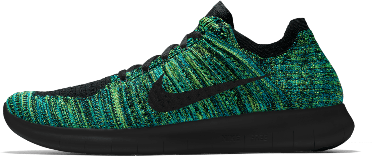 Nike Flyknit Trainer Green Black PNG Image