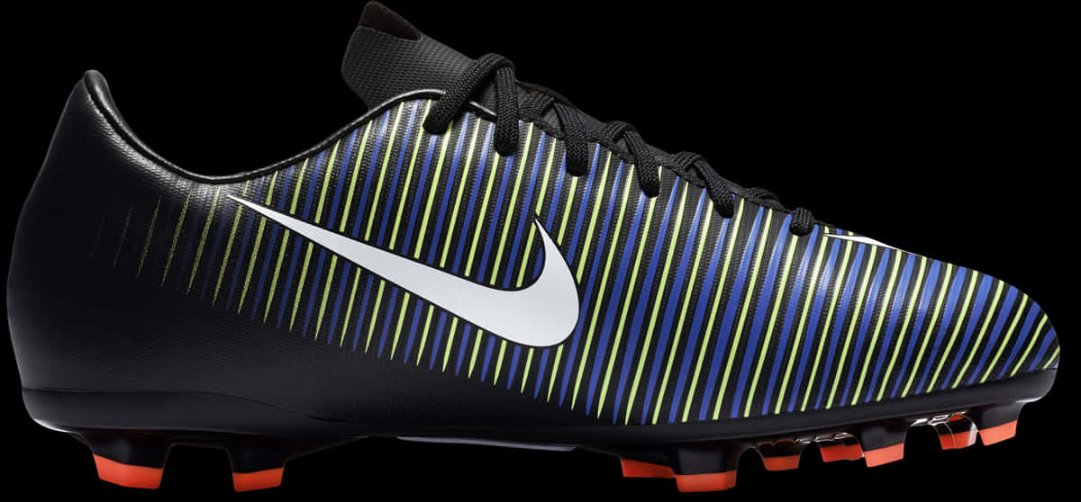 Nike Mercurial Soccer Cleat Black Multicolor PNG Image