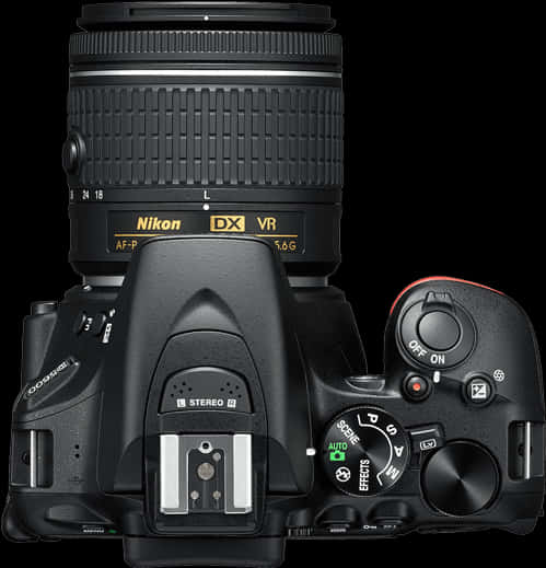 Nikon D S L R Camera Top View PNG Image