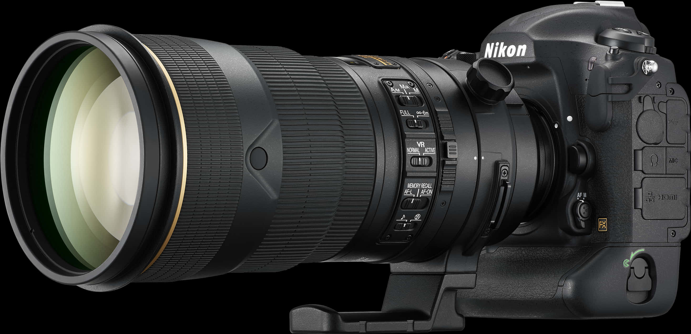 Nikon D S L Rwith Telephoto Lens PNG Image