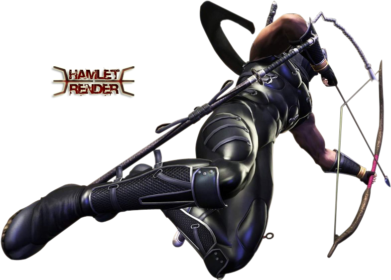 Ninja Archer Action Pose PNG Image