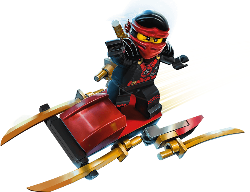 Ninjago Red Ninja Speedingon Motorcycle PNG Image