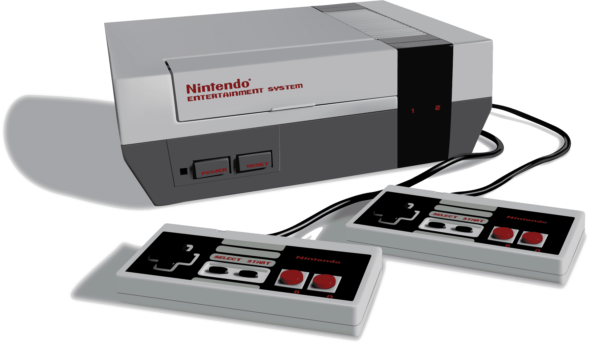 Nintendo Entertainment Systemand Controllers.png PNG Image