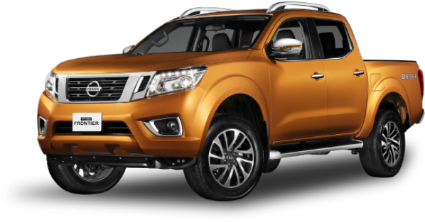 Nissan Frontier Orange Pickup Truck PNG Image