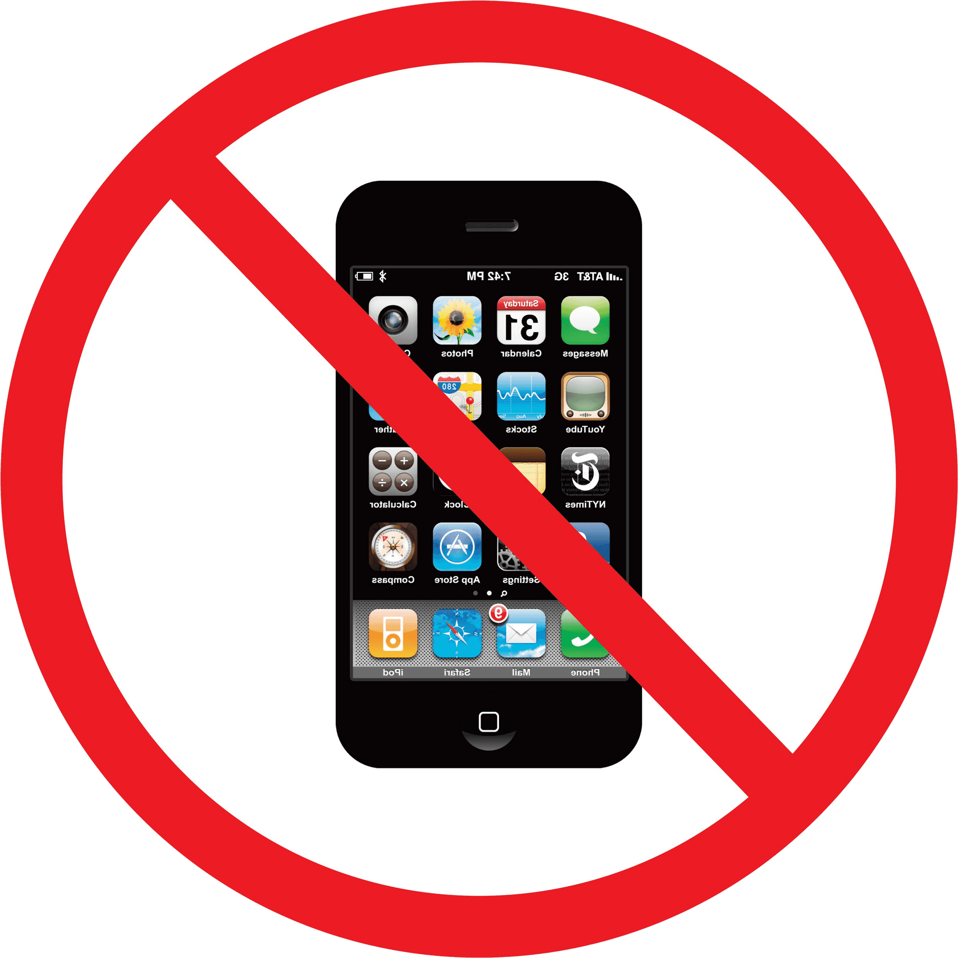 No Smartphone Sign Clipart PNG Image