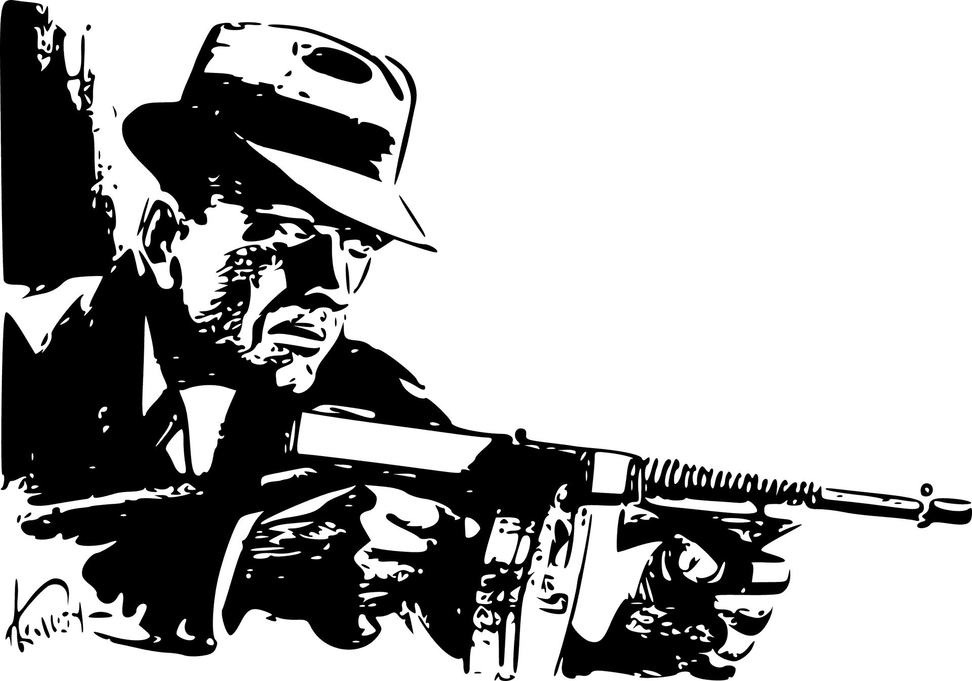 Noir Detective With Gun PNG Image