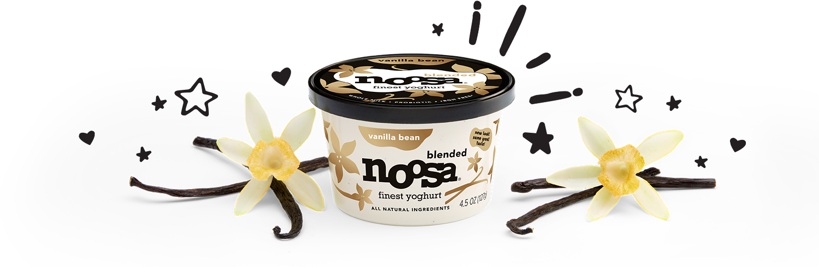 Noosa Vanilla Bean Yogurt Product Display PNG Image