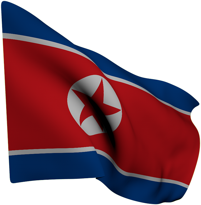 North Korean Flag Waving PNG Image