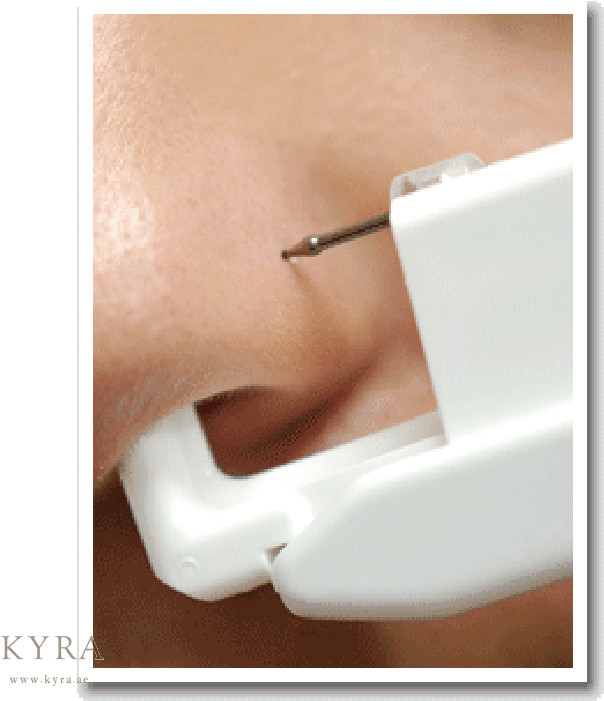 Nose Piercing Procedure Closeup PNG Image