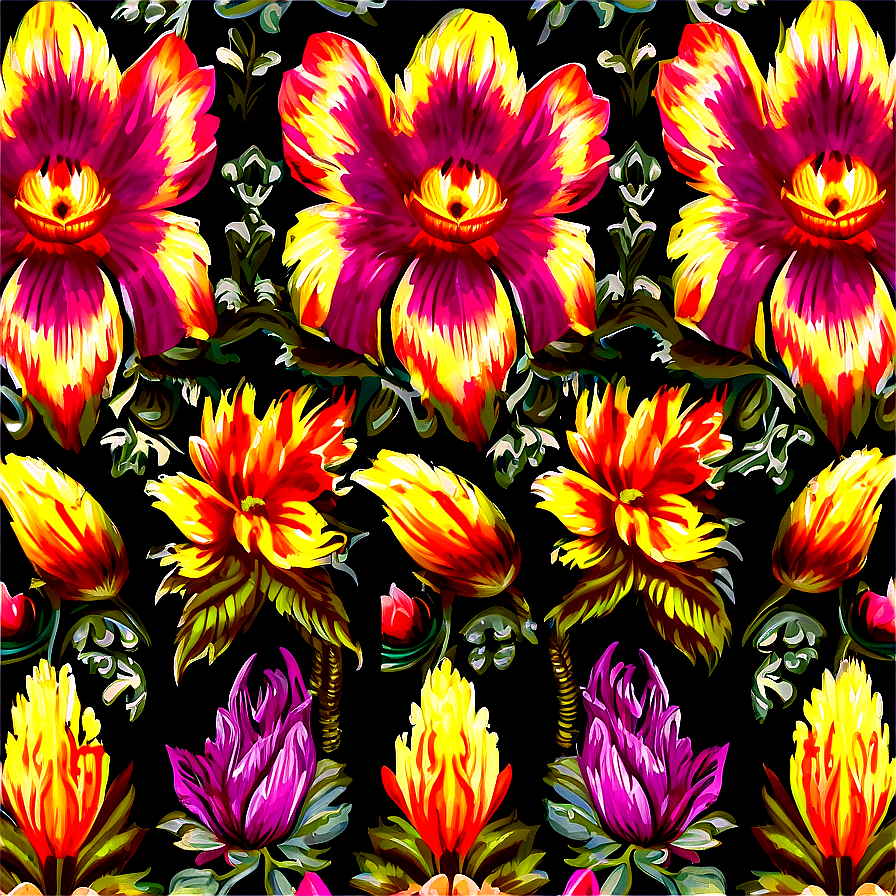 Nostalgic Floral Tapestry Png Tod3 PNG Image