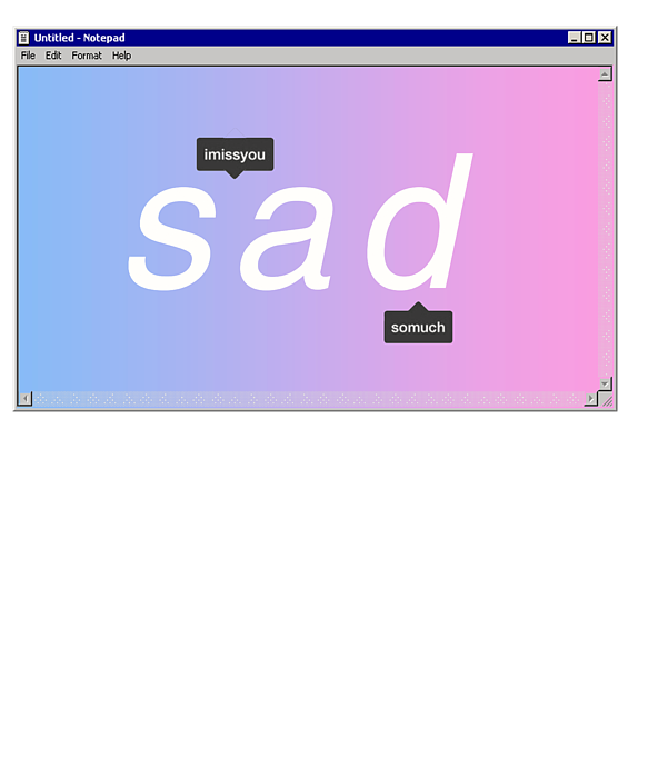 Nostalgic Sadness Notepad Artwork PNG Image