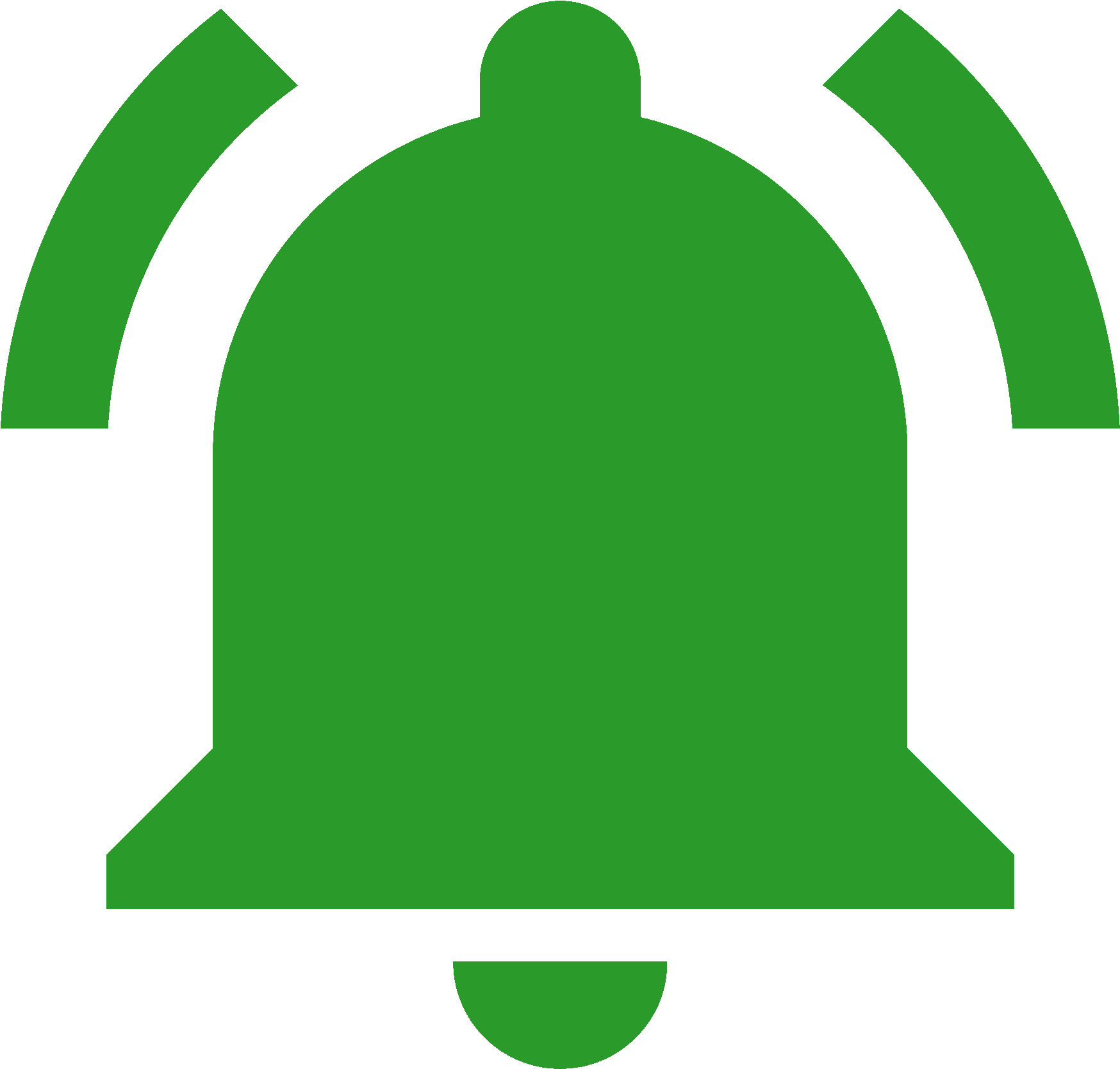 Notification Bell Icon Green PNG Image